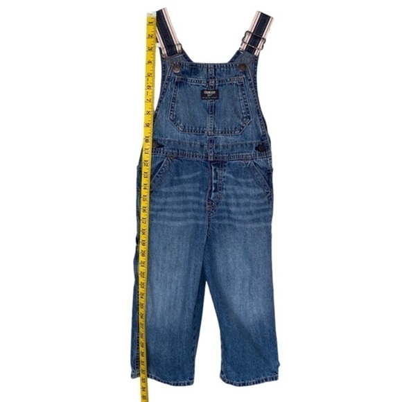 OSHKOSH B'GOSH Classic Overalls, Distressed Blue Denim, Toddler Size 4T - Picture 5 of 9